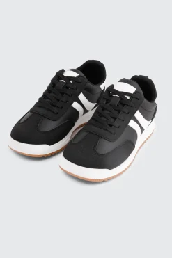 Faux Suede & Leather Contrast Sneakers