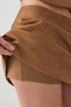Faux Suede Micro Skort