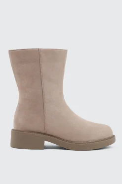 Faux Suede Mid Calf Boots