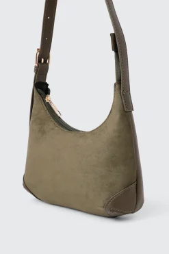 Faux Suede Shoulder Bag