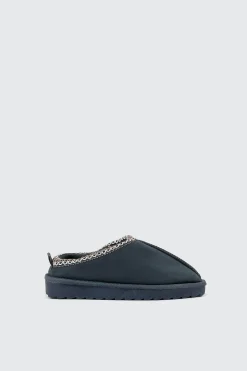 Faux Suede Slip On Mules