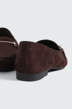 Faux Suede Square Toe Loafers