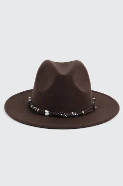 Felt Fedora Hat with Embellishment