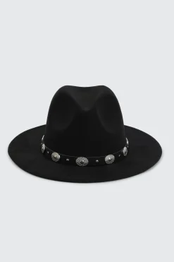 Felt Fedora Hat with Embellishment