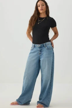 Fine Rib Crew Neck Bodysuit