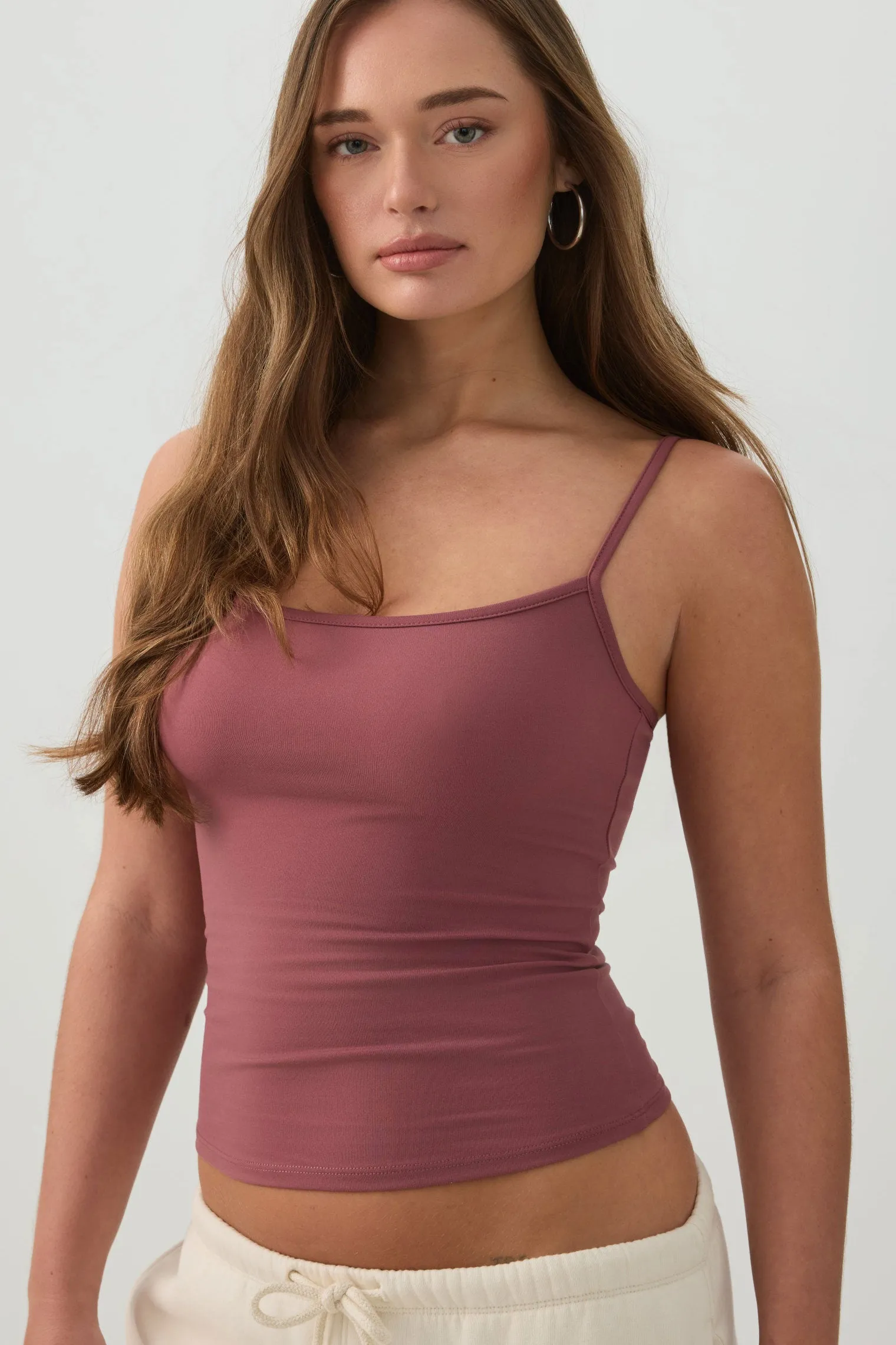 Fitted Square Neck Tank Top