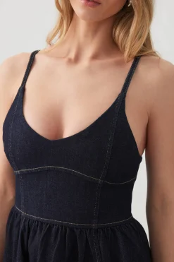 Flare Denim Mini Dress