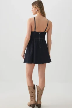 Flare Denim Mini Dress