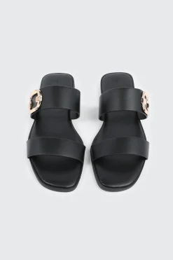 Flat Sandals with Chunky Buckle Detail