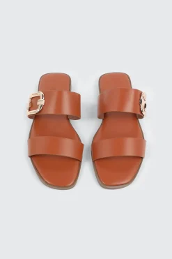 Flat Sandals with Chunky Buckle Detail