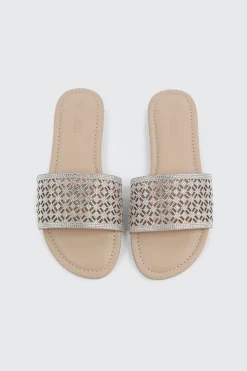 Flat Sandals with Cutout Design