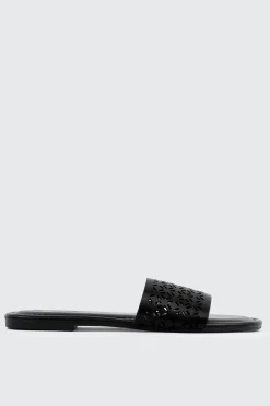 Flat Sandals with Cutout Design