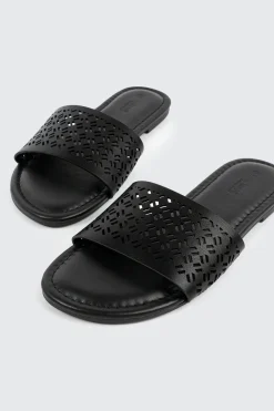 Flat Sandals with Cutout Design