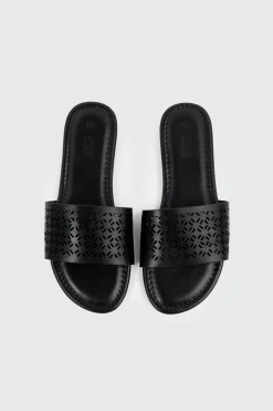 Flat Sandals with Cutout Design