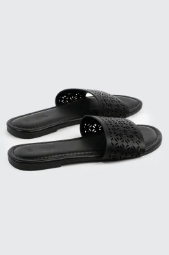 Flat Sandals with Cutout Design