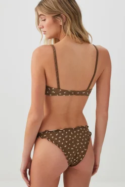 Floral Cheeky Bikini Bottom with Ruffles