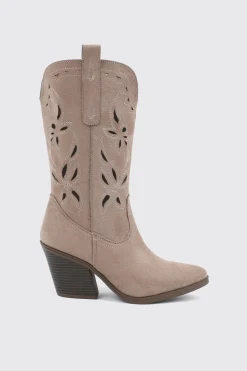 Floral Cutout Cowboy Boots