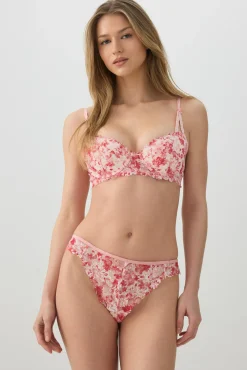 Floral Lace Balconette Push Up Bra