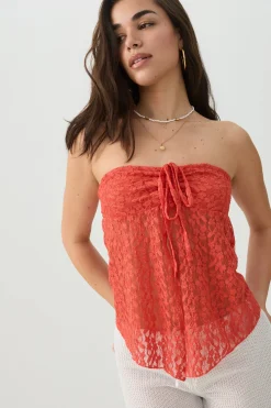 Floral Lace Tube Top