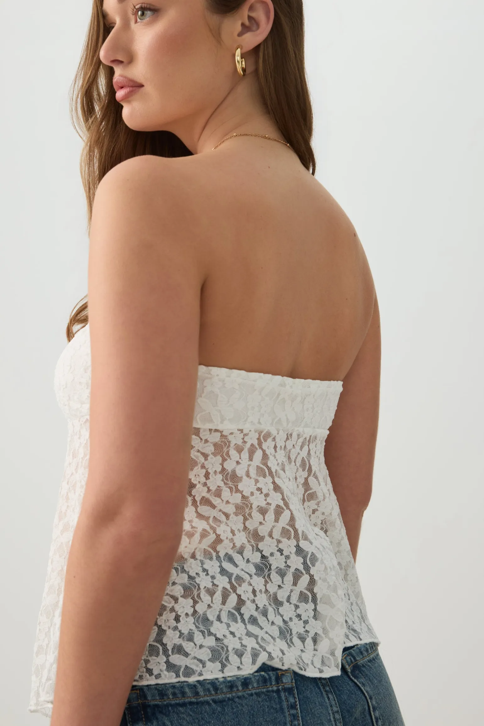 Floral Lace Tube Top