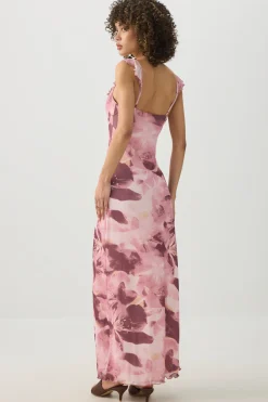 Floral Maxi Tie Front Dress