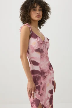 Floral Maxi Tie Front Dress