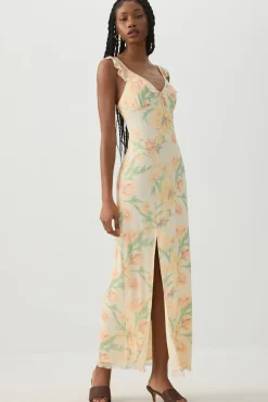 Floral Maxi Tie Front Dress