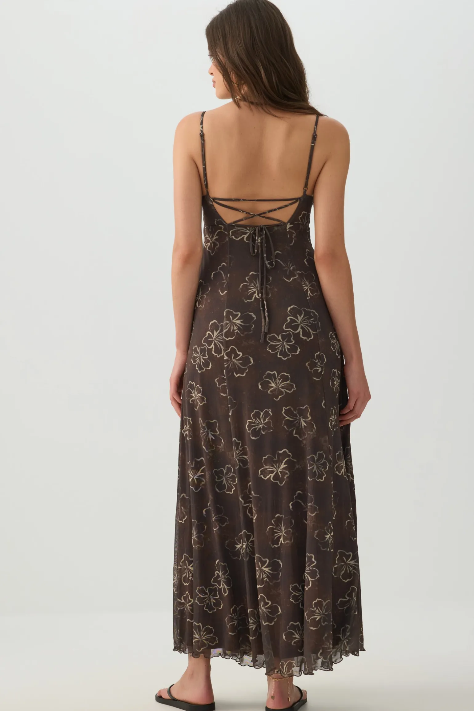 Floral Mesh Maxi Dress