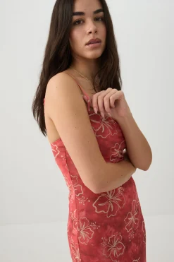 Floral Mesh Midi Dress