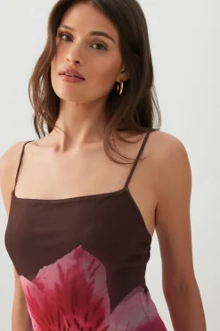 Floral Mesh Midi Dress