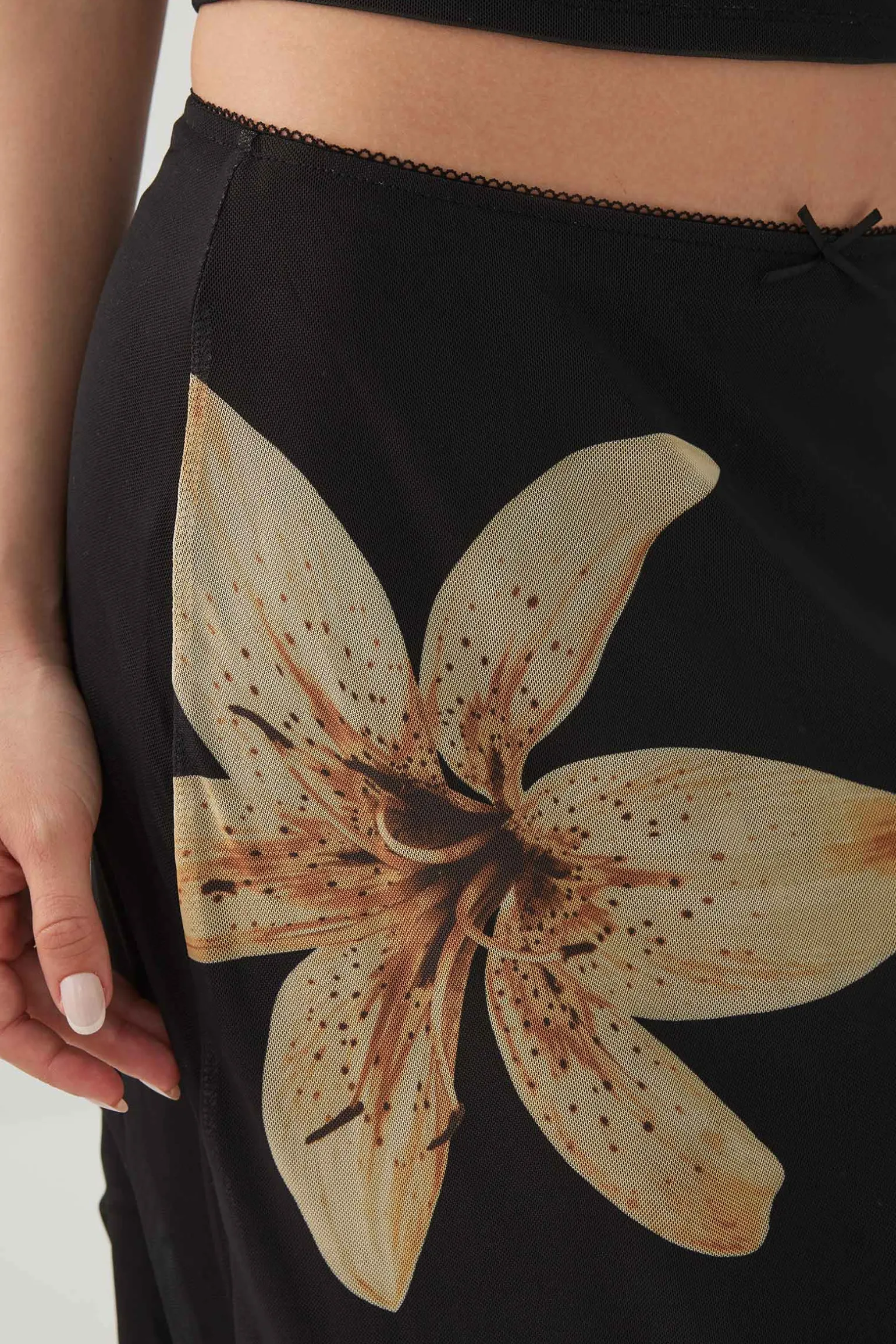 Floral Mesh Skirt