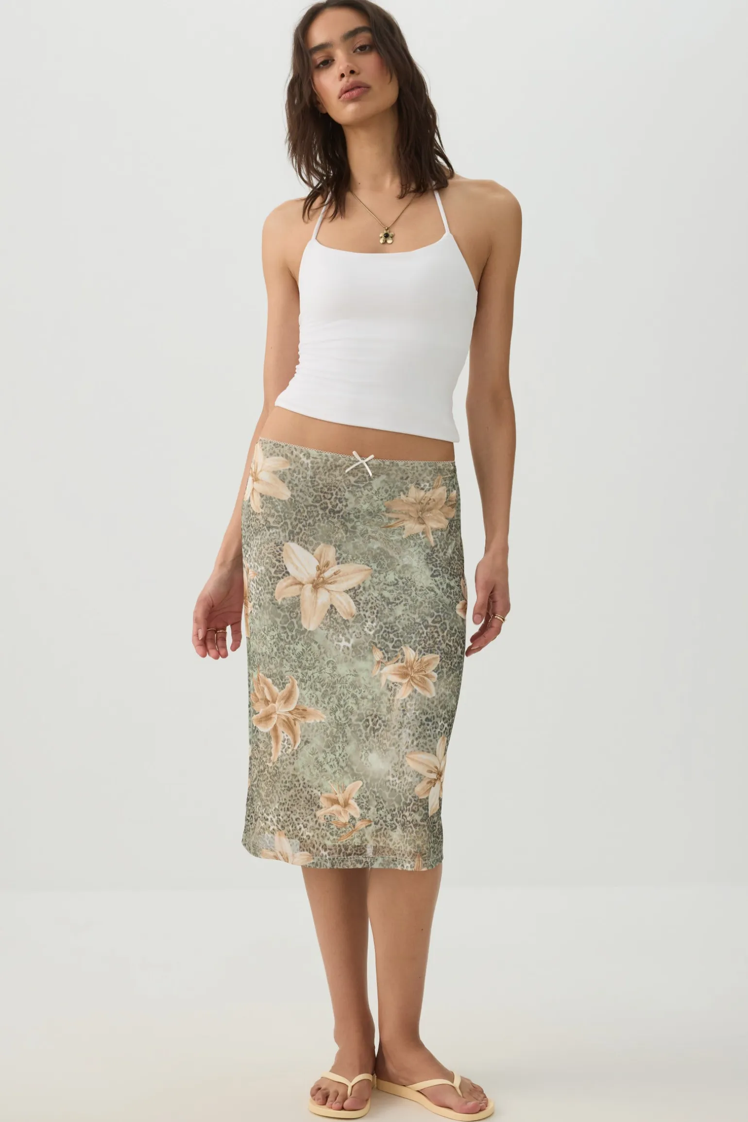 Floral Mesh Skirt