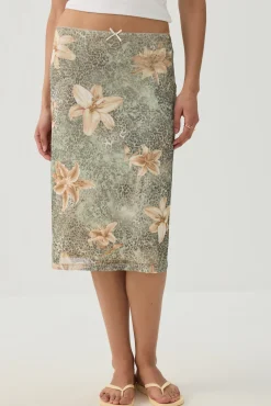 Floral Mesh Skirt