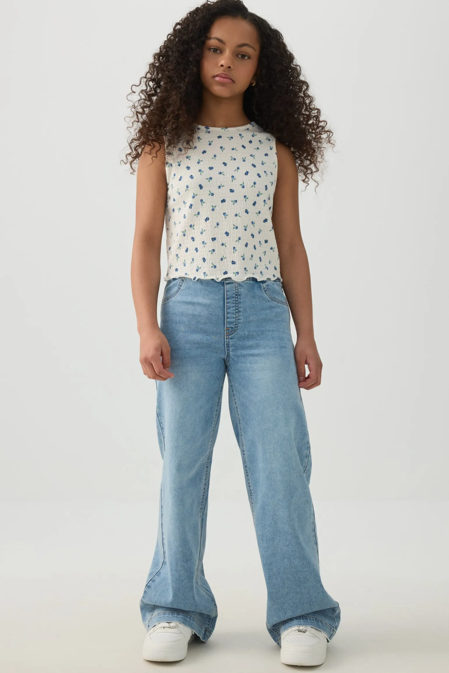 Floral Smocked Cropped Tank