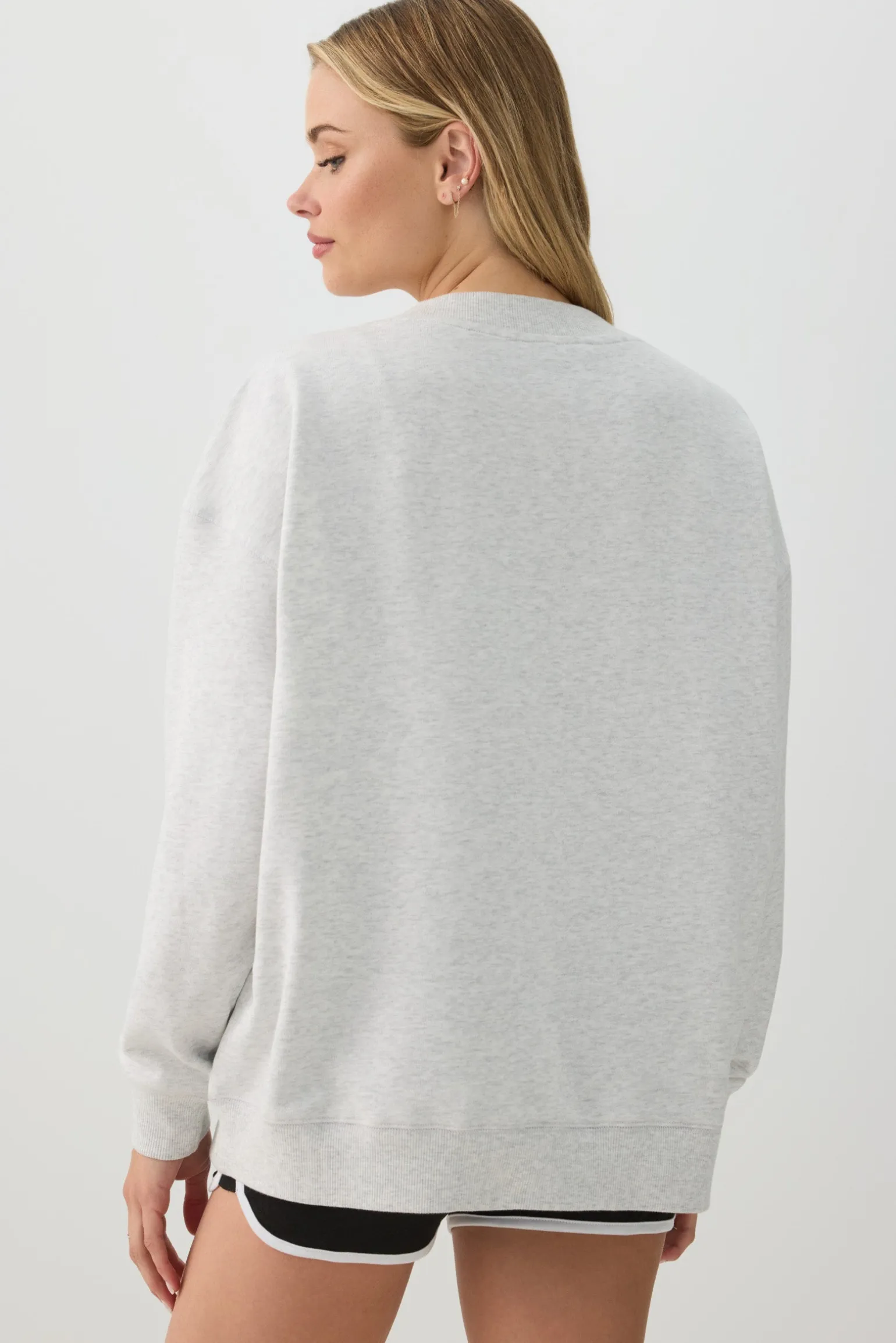 French Terry Oversized V-Neck Sweatshirt