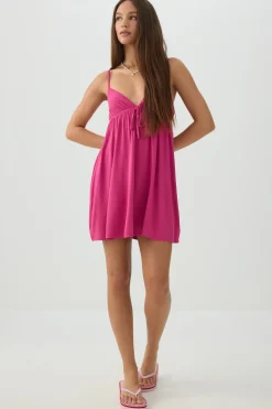 Front tie Babydoll Mini Dress