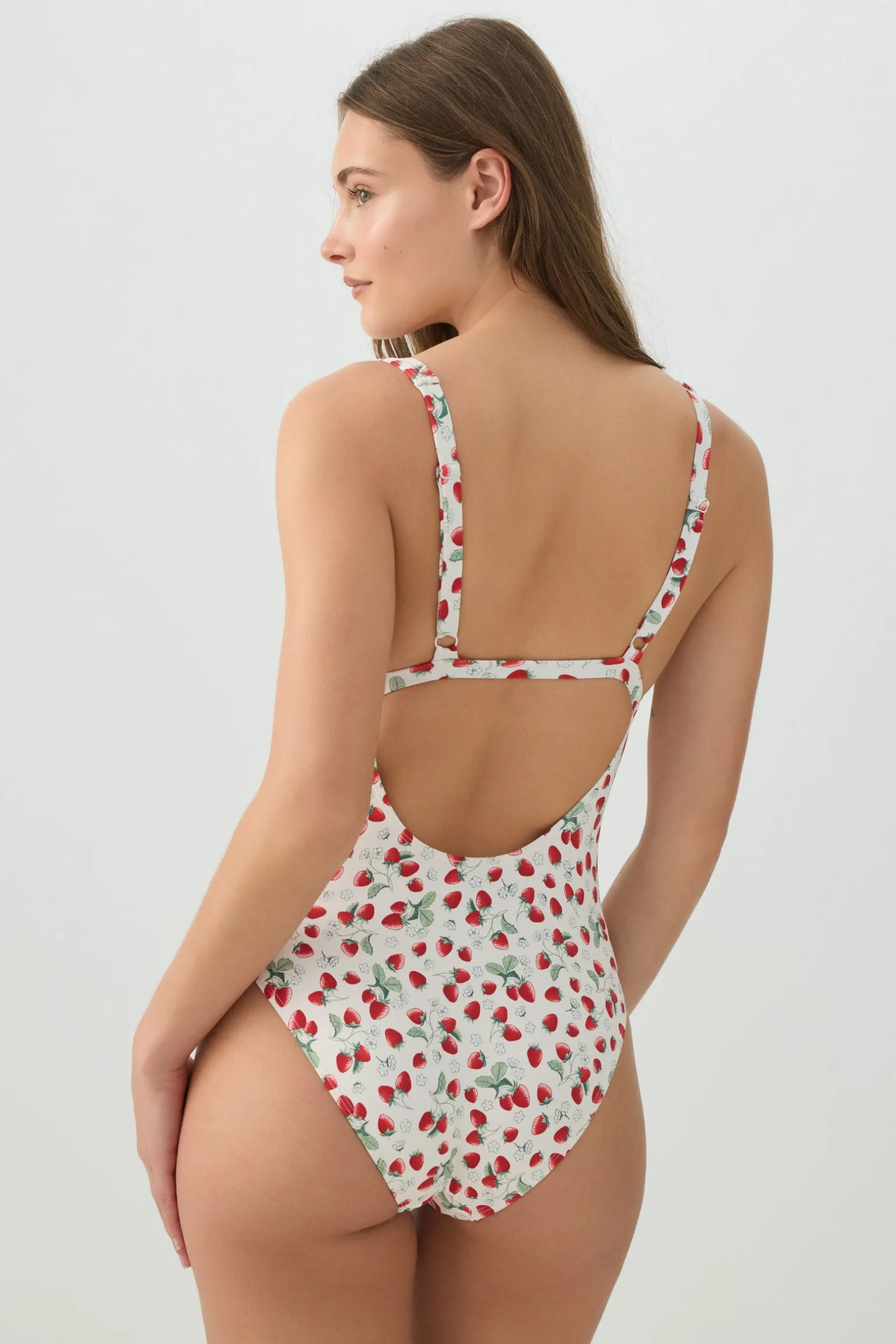 Fruit Print Milkmaid One Piece Swimsuit
