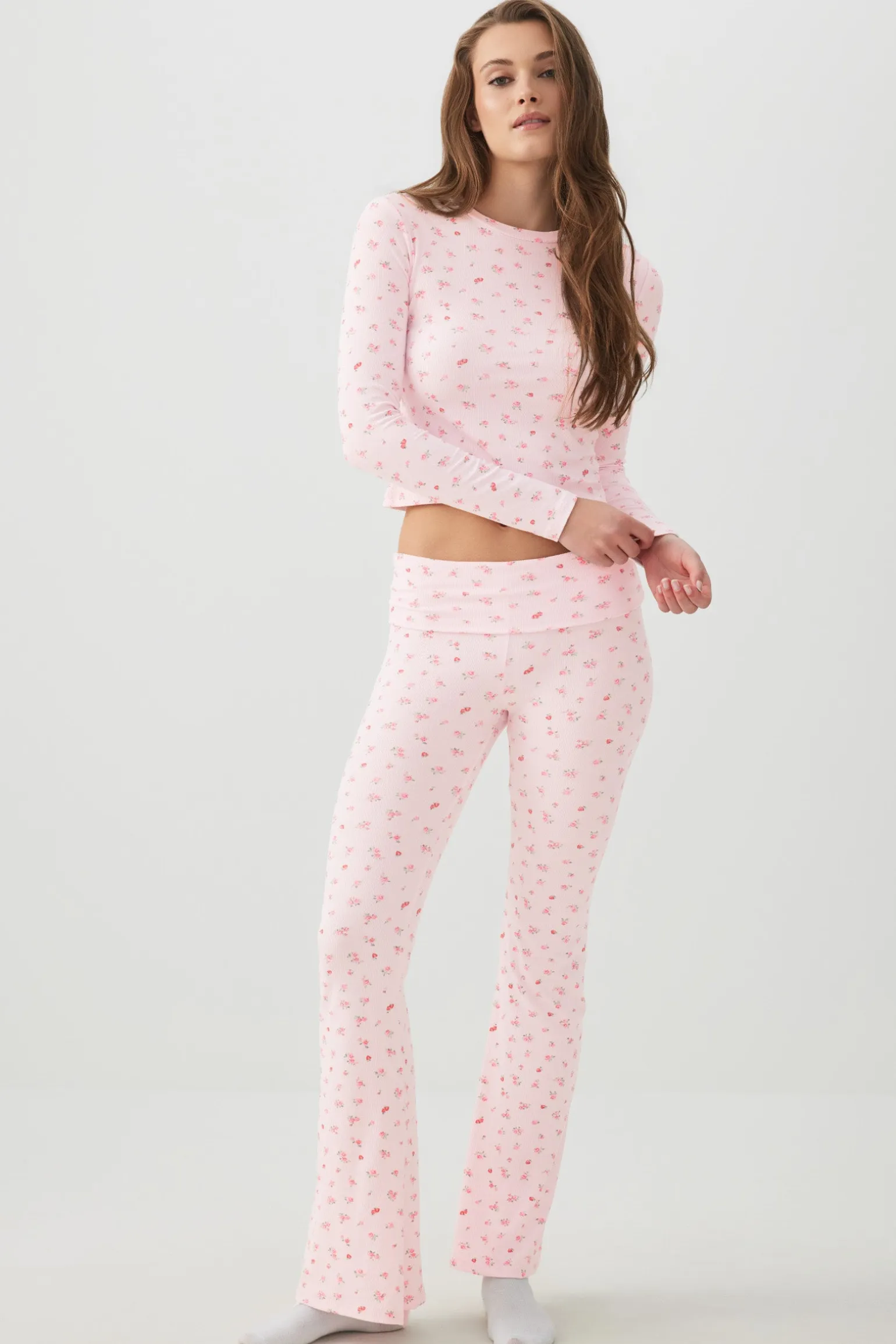 Fruit Print Super Soft Rib PJ Pants