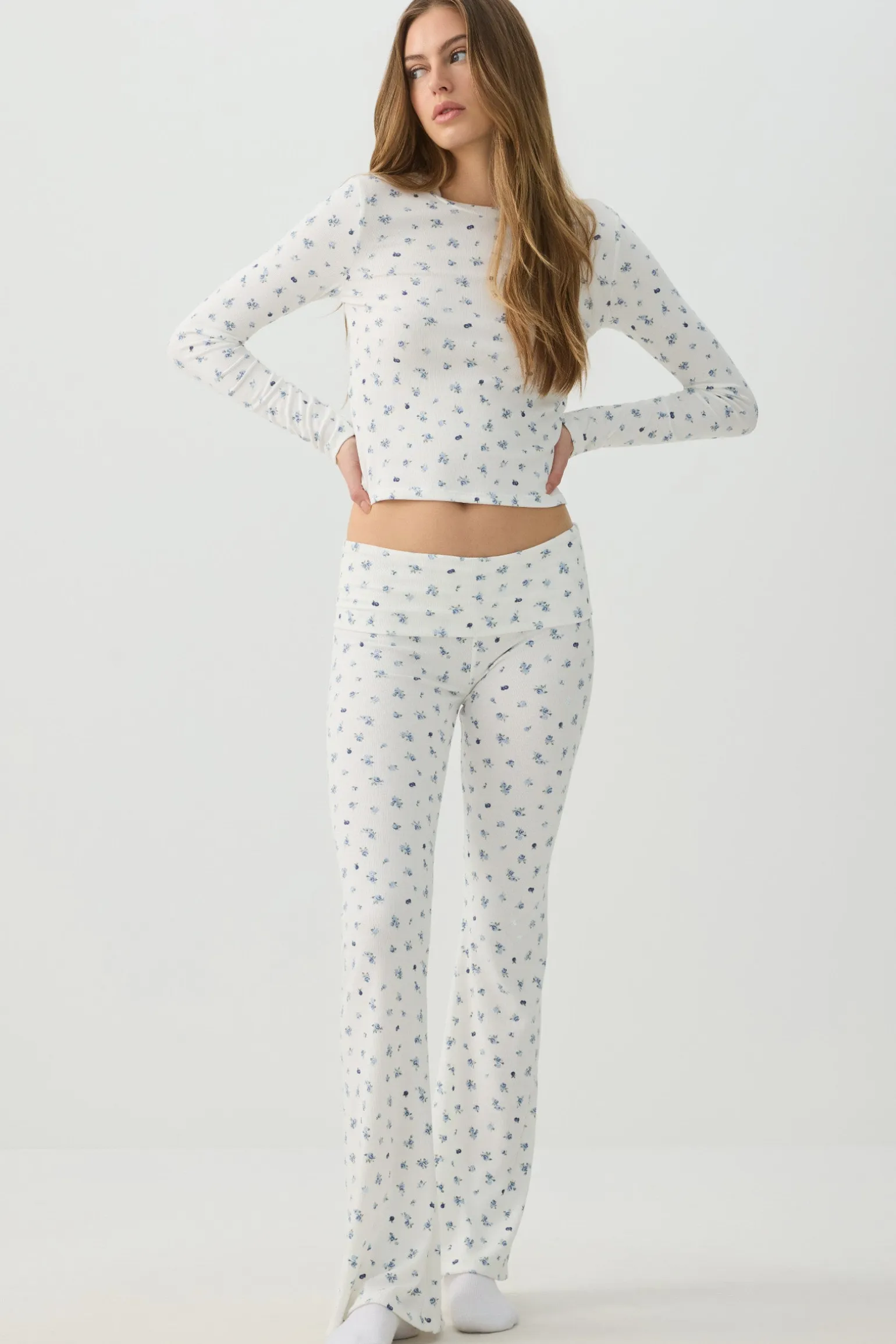 Fruit Print Super Soft Rib PJ Top