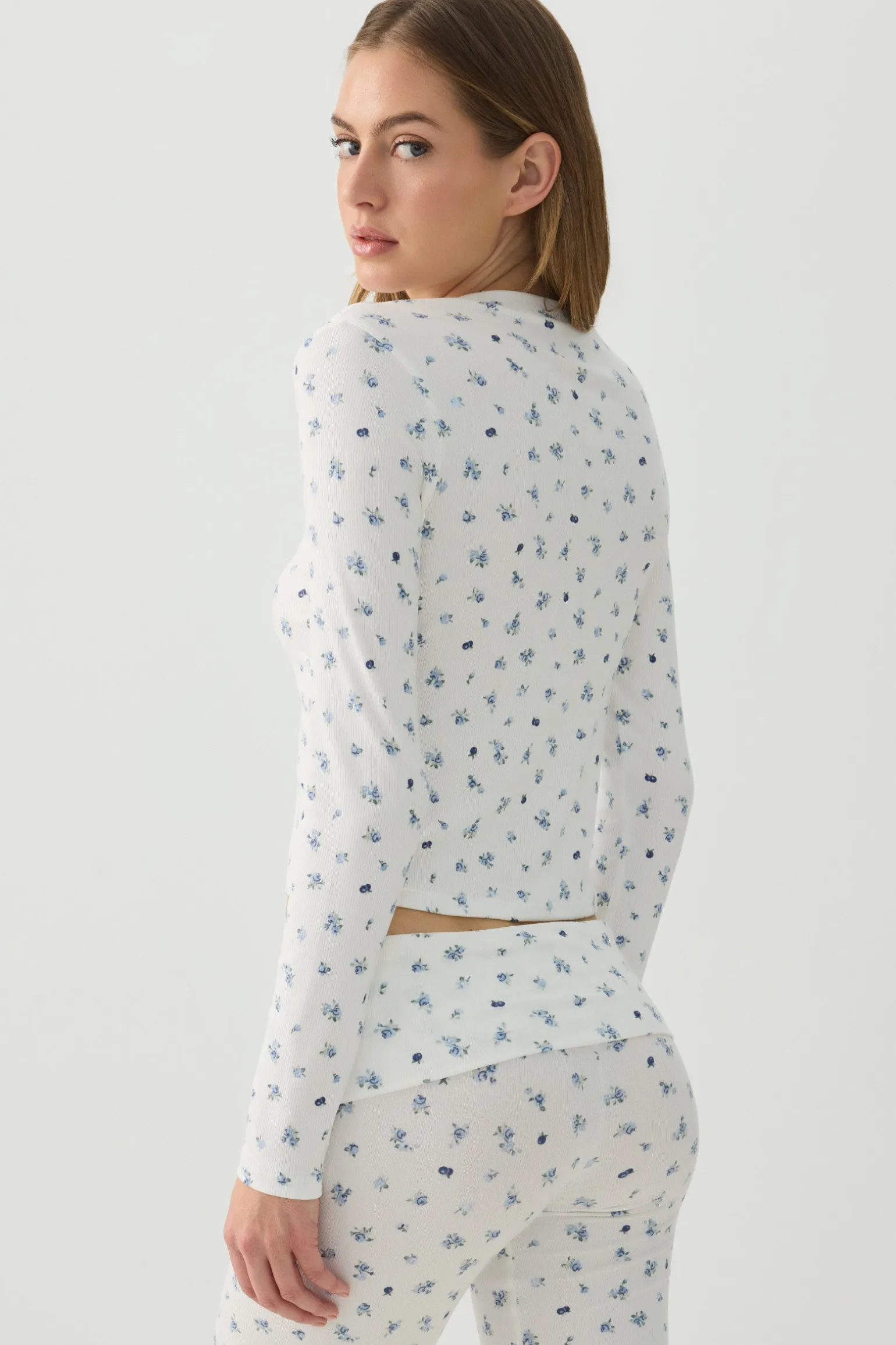 Fruit Print Super Soft Rib PJ Top