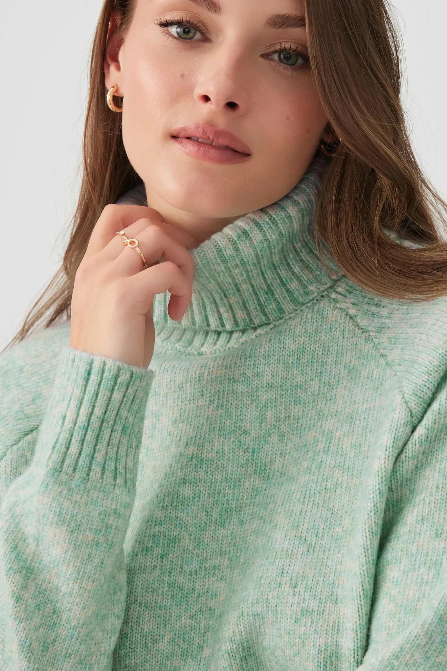Fuzzy Knit Turtleneck Sweater