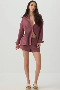 Gauze Button Up Shirt