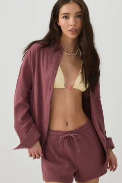 Gauze Button Up Shirt