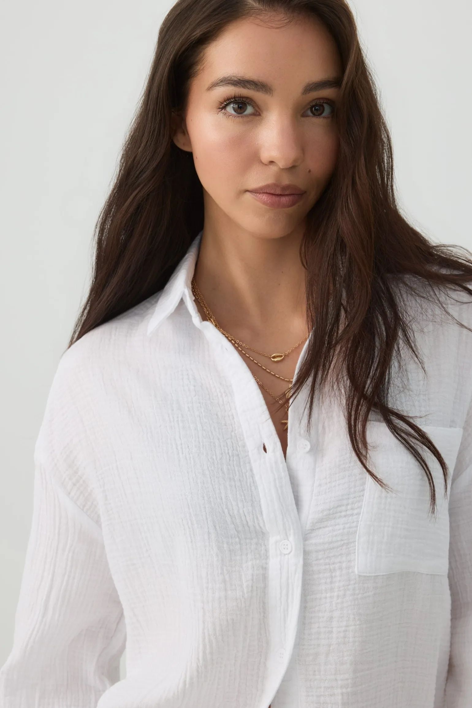 Gauze Button Up Shirt