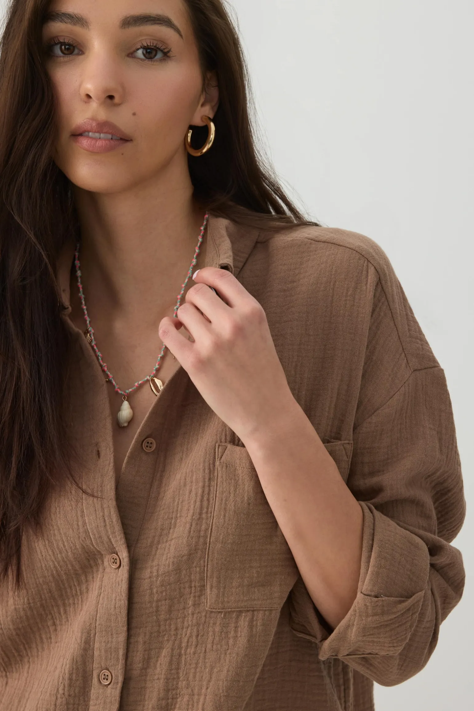 Gauze Button Up Shirt