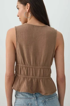 Gauze Tie-Front Top