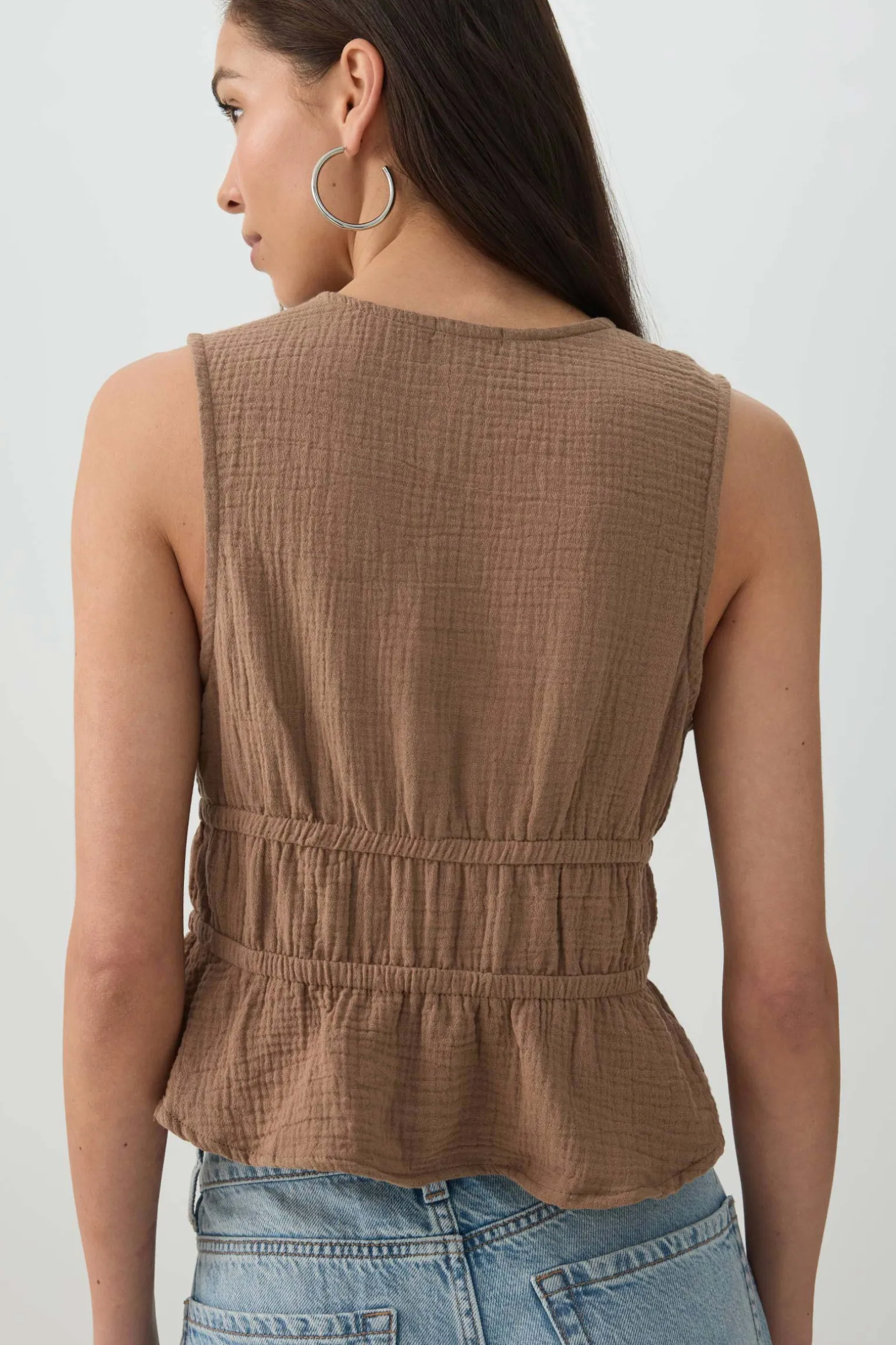 Gauze Tie-Front Top