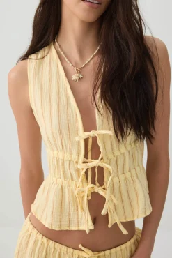 Gauze Tie-Front Top