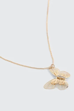 Gold Toned Butterfky Necklace