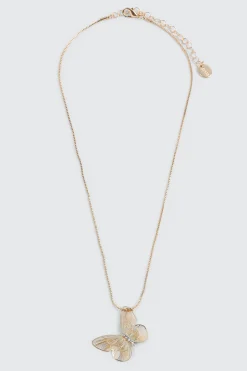 Gold Toned Butterfky Necklace